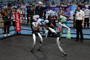 Robots run, punch and score at World Humanoid Robot Games in China – video