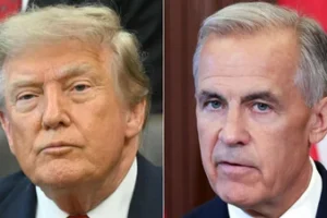 Canadian Prime Minister Mark Carney announced retaliatory tariffs on the United States on August 22. (AFP)