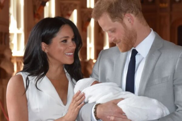 Prince Harry and Meghan Markle after the birth of their son, Archie Harrison Mountbatten-Windsor.