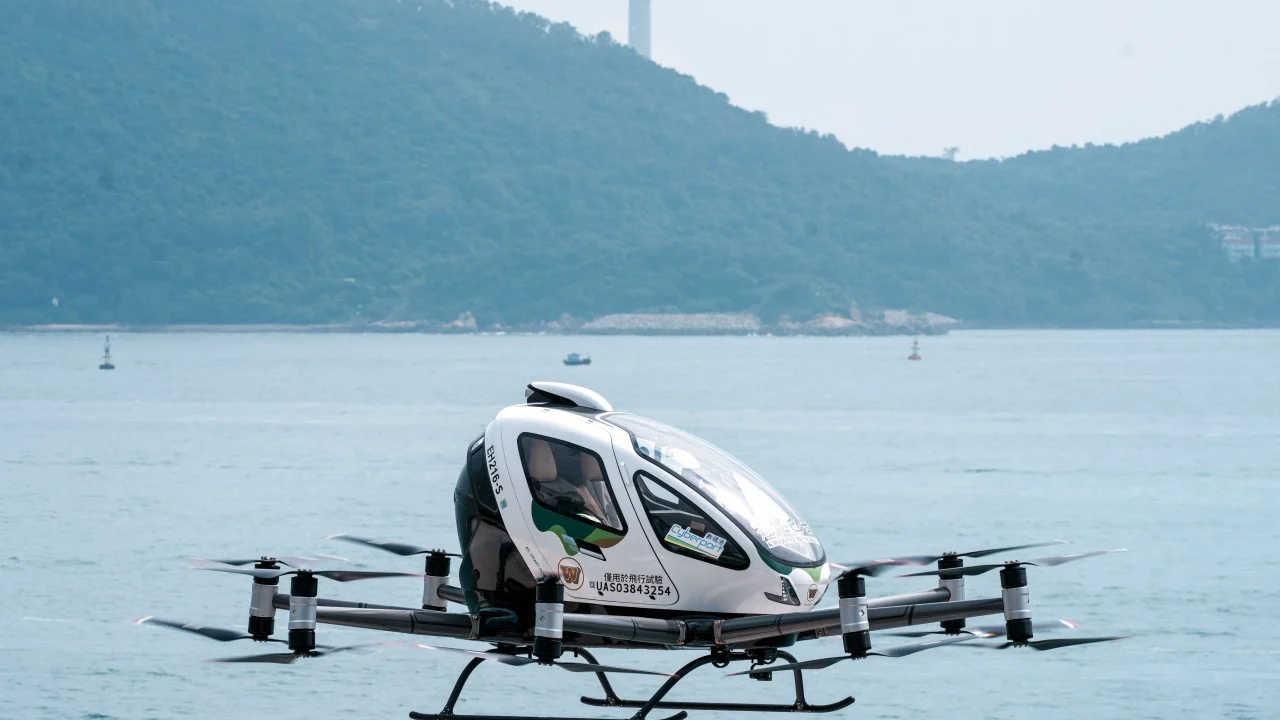 Unmanned electric aircraft makes maiden flight in Hong Kong