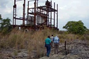 Infrastructure at the Shinkolobwe uranium mine, near the city of Likasi in the Democratic Republic of the Congo.