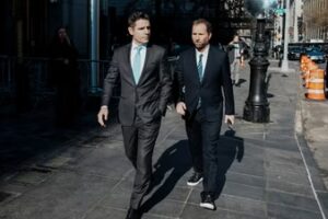 Lawyer James McDonald, left, with Live Nation CEO Michael Rapino in New York in March.