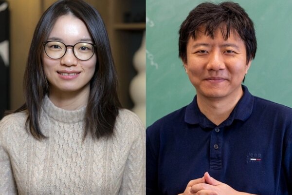 Chinese mathematician Hong Wang and Yu Deng. Photo courtesy of IMU