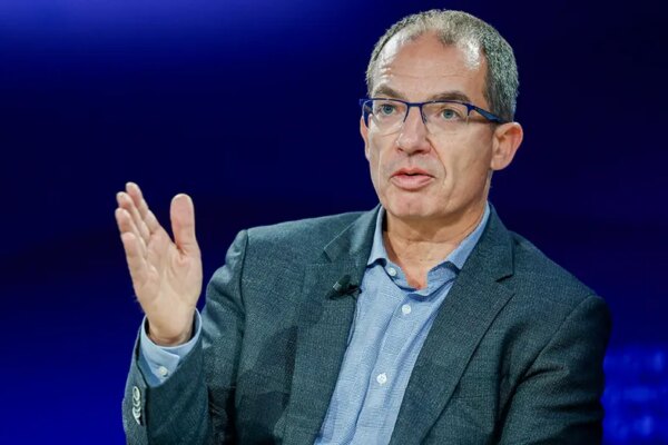 Moderna CEO Stephane Bancel on stage