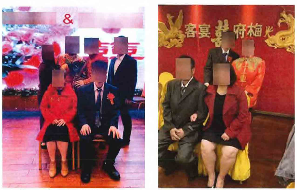 Photos included in the indictment of alleged sham marriage ceremonies submitted in support of immigration applications.