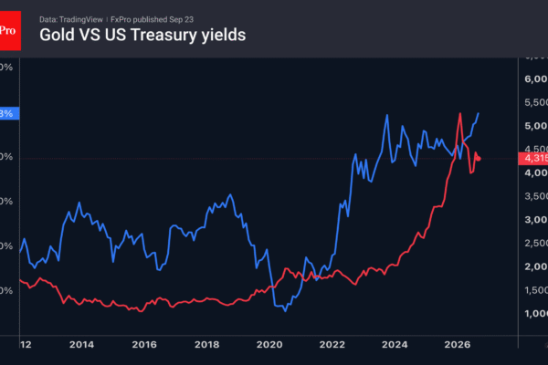 Fig. 1. Gold and 10-year Treasury yields.