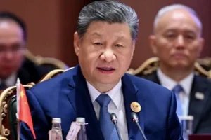 Chinese President Xi Jinping during the BRICS Summit 2026 session on 'Inclusive Global Governance and Strengthening Multilateralism', at Bharat Mandapam, in New Delhi. (@SpoxCHN_MaoNing)
