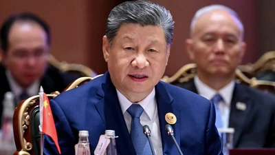 Chinese President Xi Jinping during the BRICS Summit 2026 session on 'Inclusive Global Governance and Strengthening Multilateralism', at Bharat Mandapam, in New Delhi. (@SpoxCHN_MaoNing)